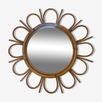 Rattan sun mirror