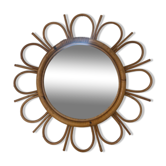 Rattan sun mirror