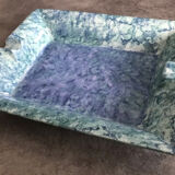 Cendrier en porcelaine moderniste laure japy rectangulaire nuances bleu/vert