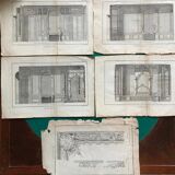 Jacques Renaud Bernard, Set of 5 architectural engravings, eighteenth century