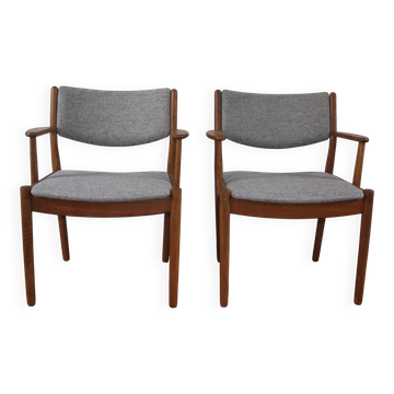 Paire de fauteuils scandinaves vintage Poul Volther J72 en chêne, 1960