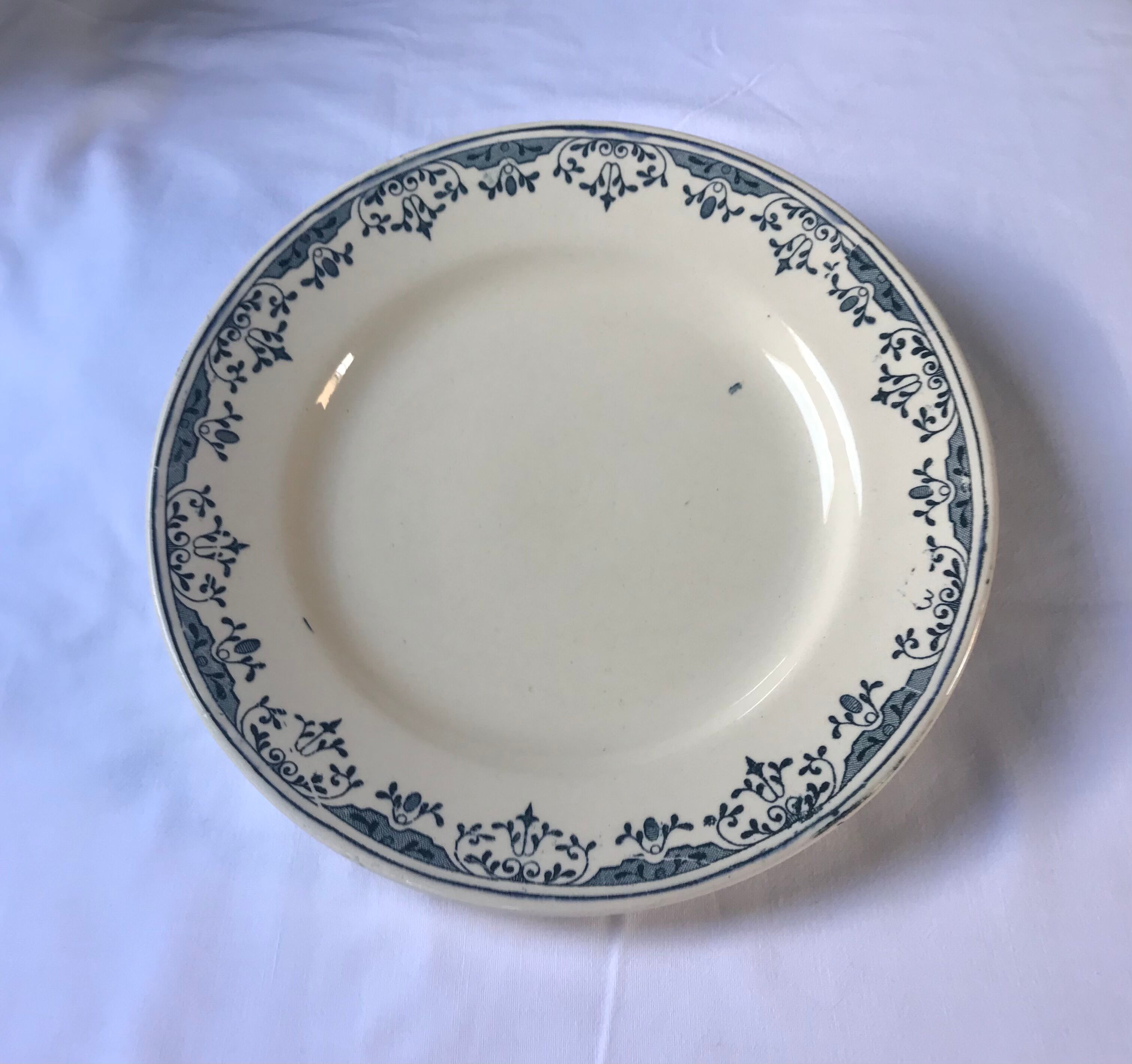 Flat plate of the longchamp earthenware factory, doria model,  iron land