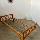 Old French design bed from the 50s daybed with vintage compass feet