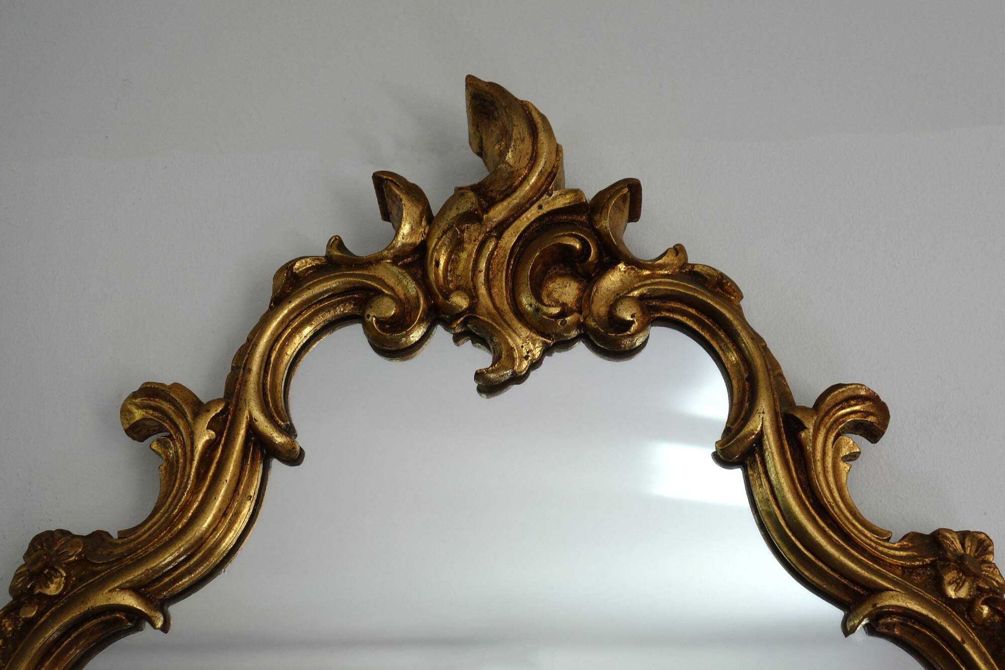 Baroque style gold resin mirror, 50s-60s