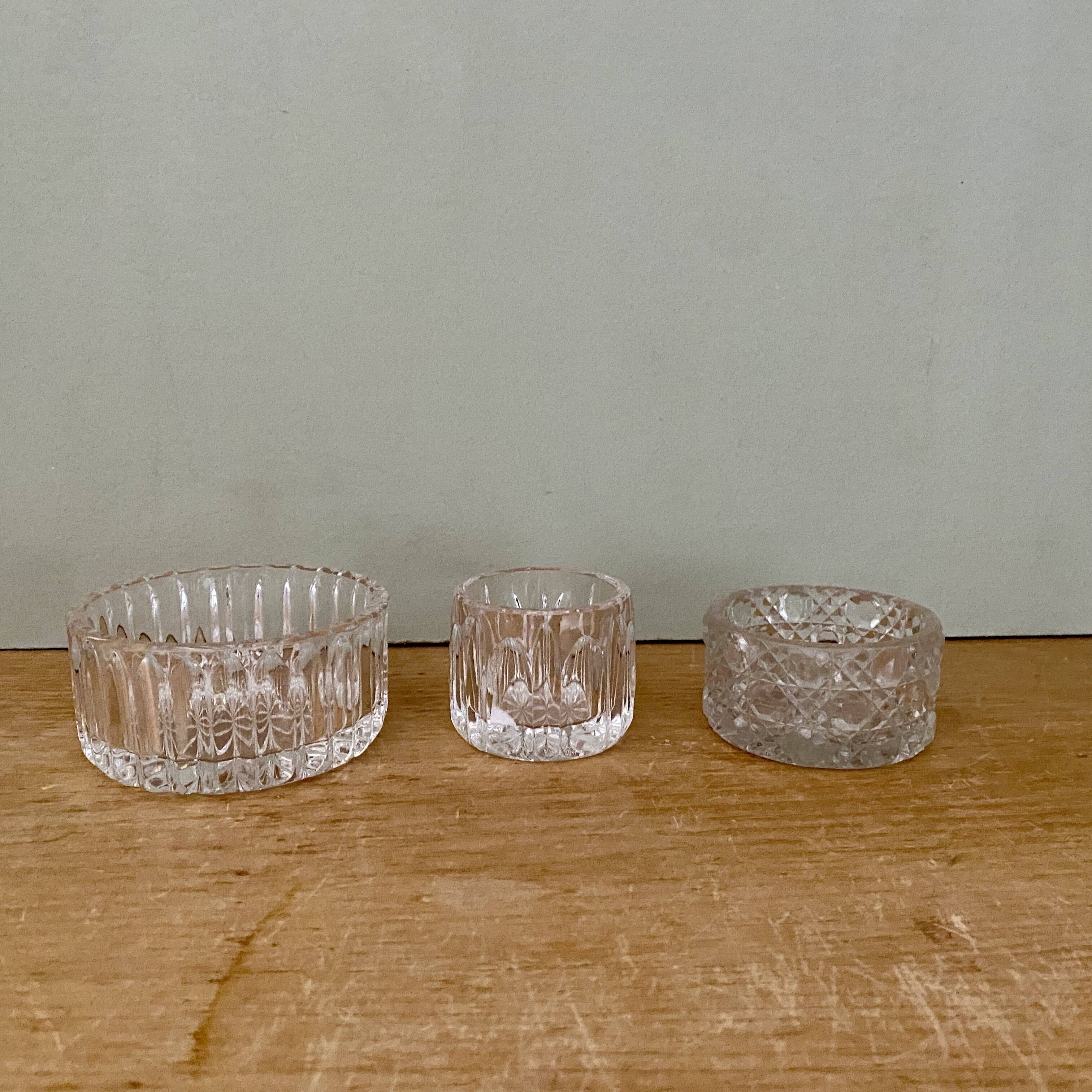 Set of 3 vintage glass ramekins