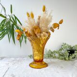 Vintage amber glass vase