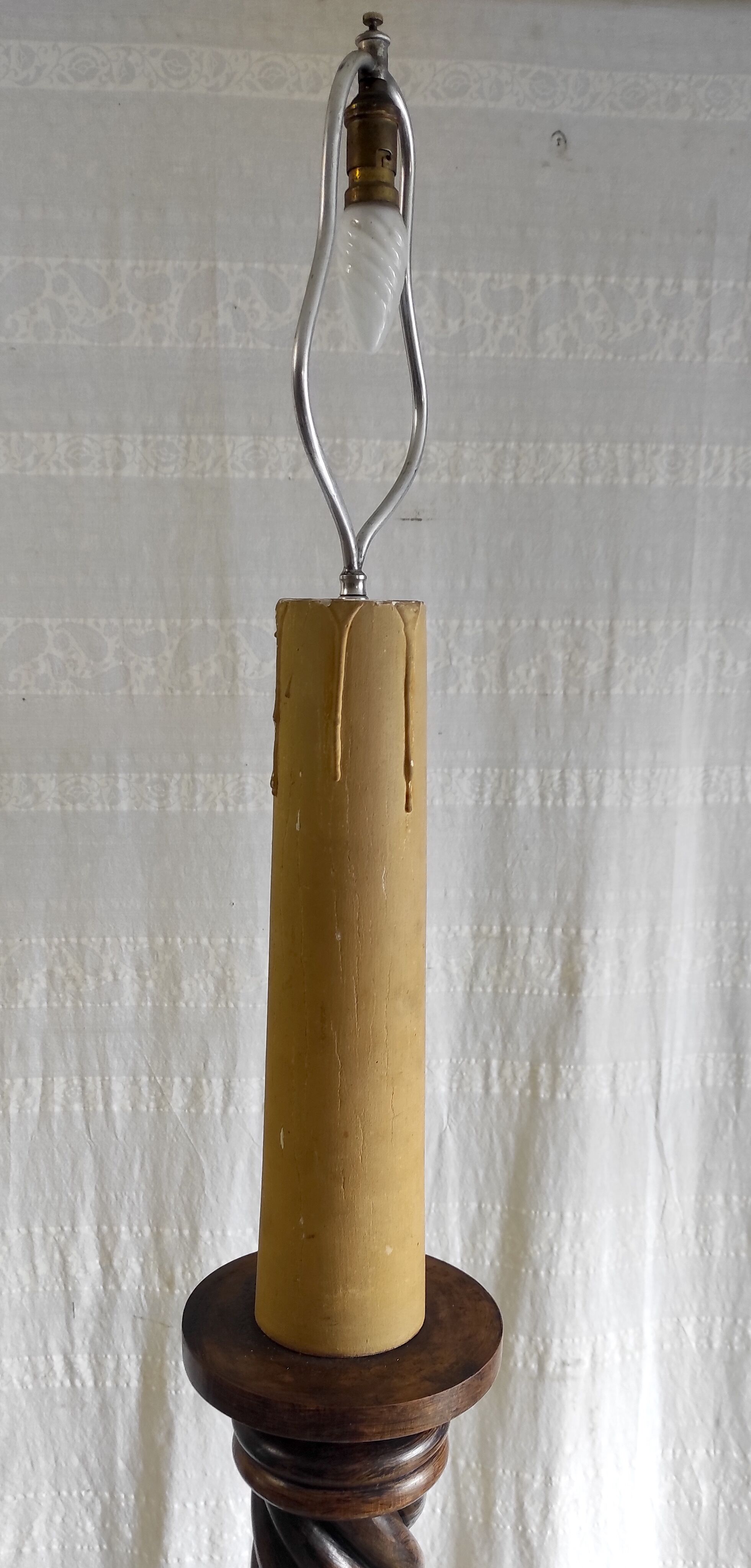 Turned wooden floor lamp – 40s/50s