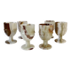 6 footed glasses in alabaster