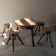 Brutalist coffee table with stools