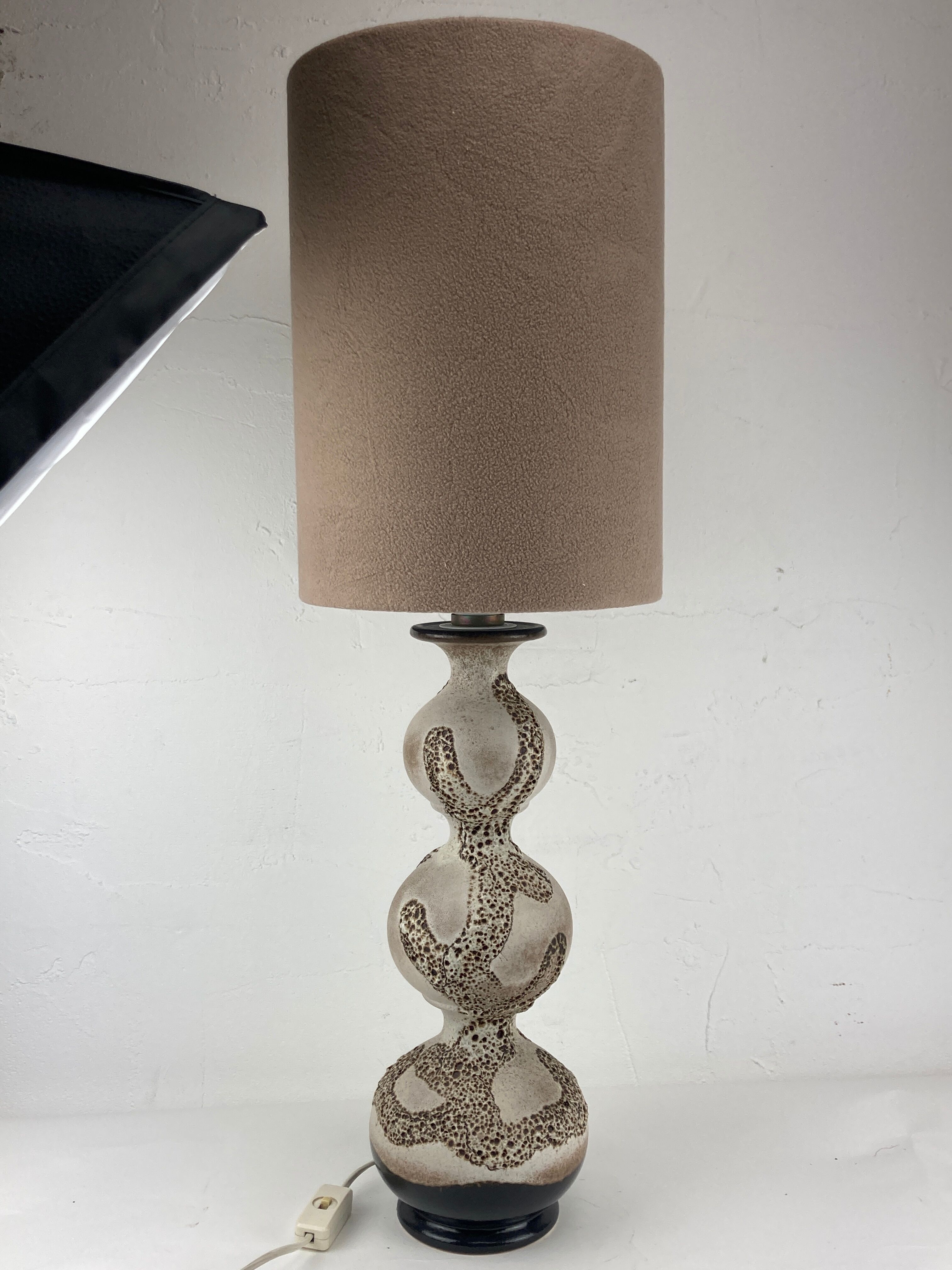 Free form bubbly wavy ceramic table lamp by Kaiser Leuchten, Germany 1960s