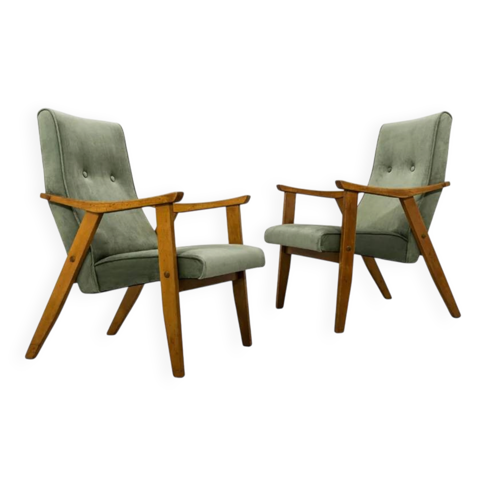 Chaises vintage par Edmund Homa Gfm 18, Pologne, années 1960, ensemble de 2