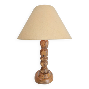 Lampe de table en bois brutaliste moderne du milieu du siècle, France, années 1950