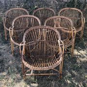 Vintage 1960s bamboo rattan chairs