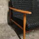 Canapé scandinave 1960 en cuir et bois
