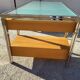 Bureau vintage design verre chrome double face en hêtre