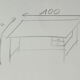Bureau des années 50/60 en formica noir, acajou, doré