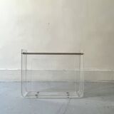 Porte revues en plexiglas et laiton - David Lange pour Roche Bobois, design 1970