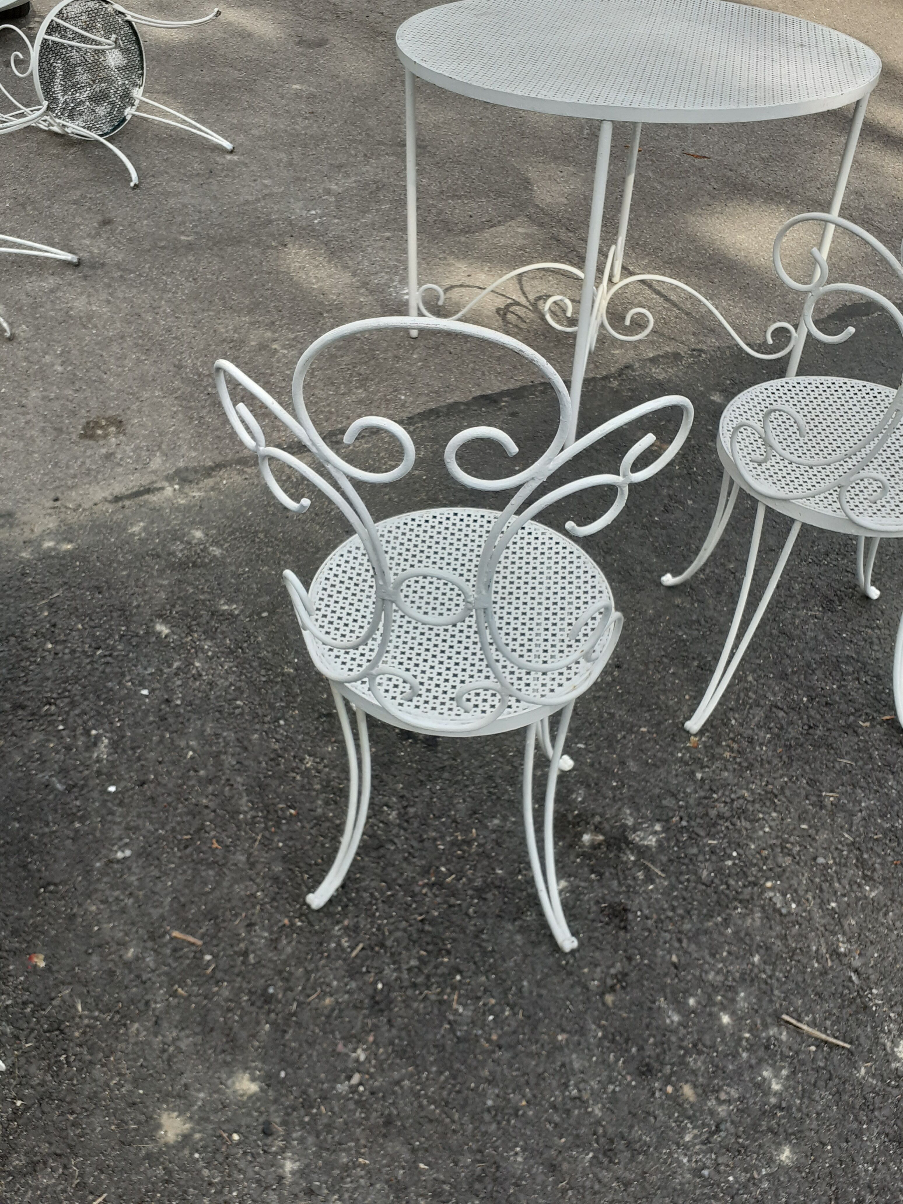 Old wrought iron garden furniture