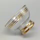 6 champagne coupes, vintage dessert cups from the 50s with gold trim