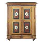 Rustic Farmhouse Folk Art Painted Bridal Cabinet
