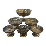 Set of 6 stainless steel ice cream bowls, made in france, vintage