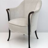 Pair of Giorgetti Italian Velvet Armchairs "Progetti", 1980s