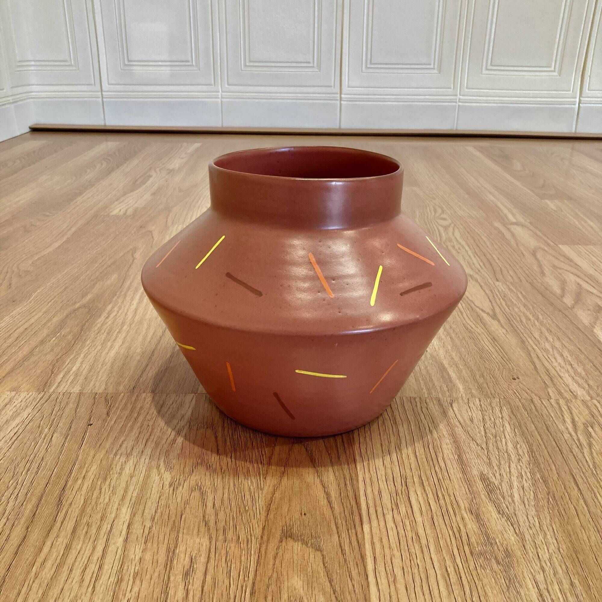 Scandinavian ceramic vase, entirely handmade.