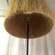 Black metal tripod lamppost and sisal-mid lampshade, 20th