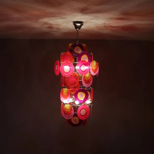 Chandelier à disques des années 1970 par Aro Leuchten Allemagne