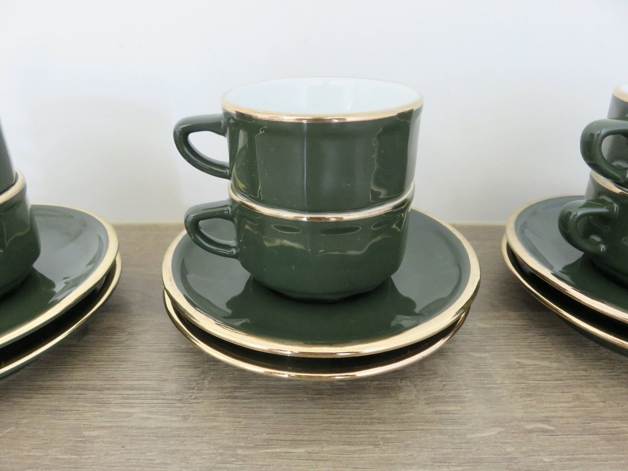 Apilco, set of 2 cups and saucers, Parisian bistros