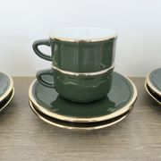 Apilco, set of 2 cups and saucers, Parisian bistros
