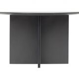 Table avec cuir noir de Durlet 1970s