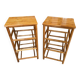 Paire de tabouret de bar haut bambou vintage