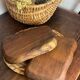 Olive wood platters, in organic shapes.