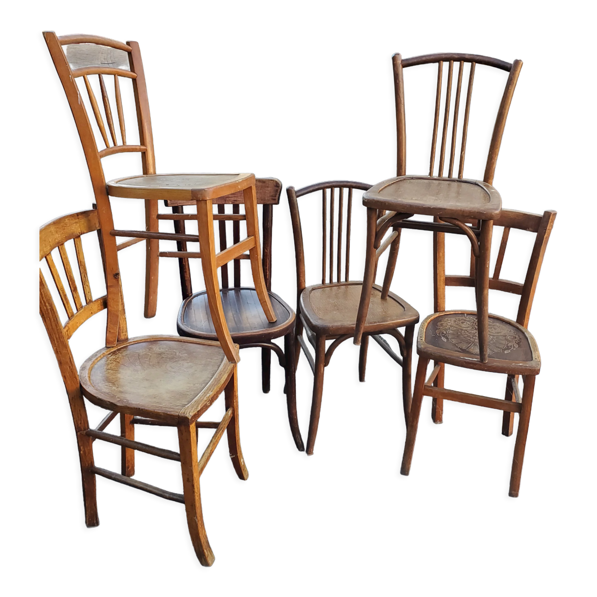 Lot de 6 chaises bistrot  depareille