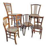Set of 6 bistro chairs depareille