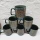 Set 6 mugs vert et bronze