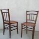 Set of 4 antique bistro chairs canned seats