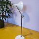 Articulated lamp in white lacquered steel and chrome, 1970.