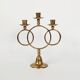 Vintage brass floor chandelier, 3-branch candle holders