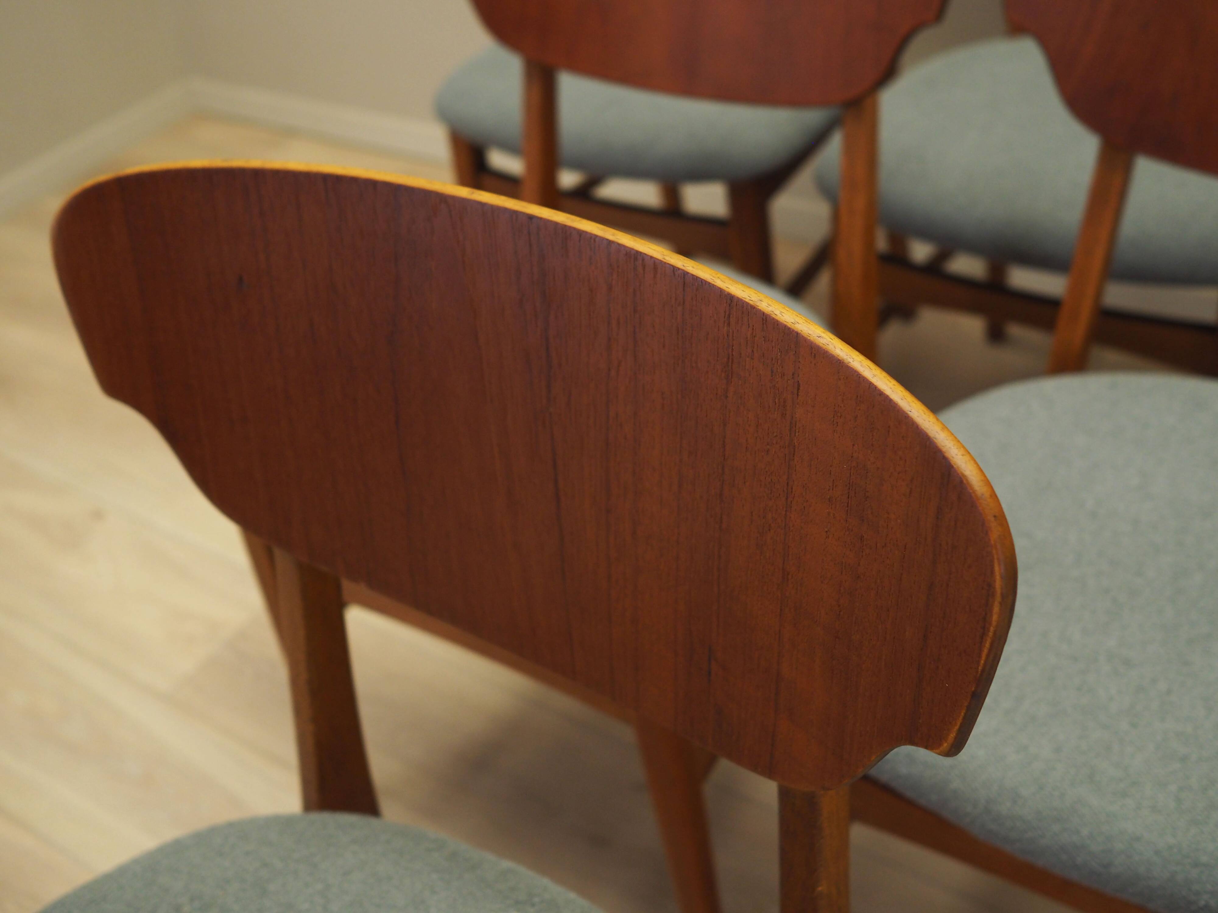 Set of six teak chairs, Danish design, 1970s, production: Denmark