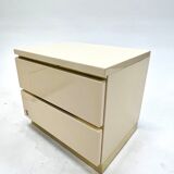 Pair of lacquer and brass bedside tables Éric Maville 1970