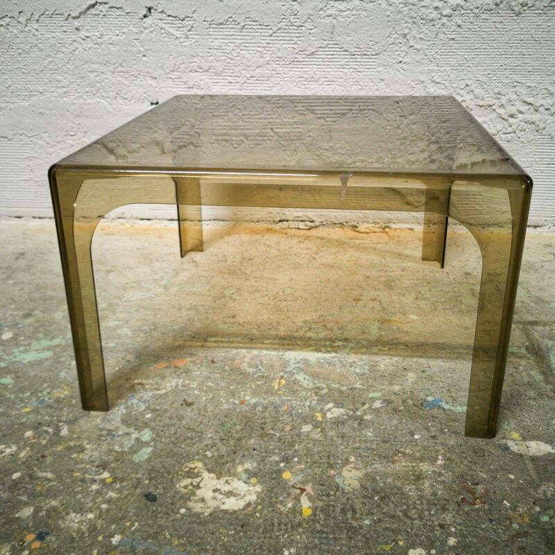 Smoked plexiglas coffee table