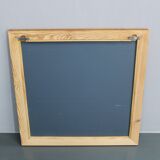 1970s Pair of Oak Large Square Mirrors, Czechoslovakia