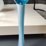 Vase Murano Calla. Forme.florale de Fleur d'Arum. Tons bleus. Haut 41 cm