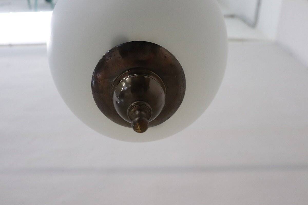 Pendant Lamp In Brass And Glass, 1960s Special Price