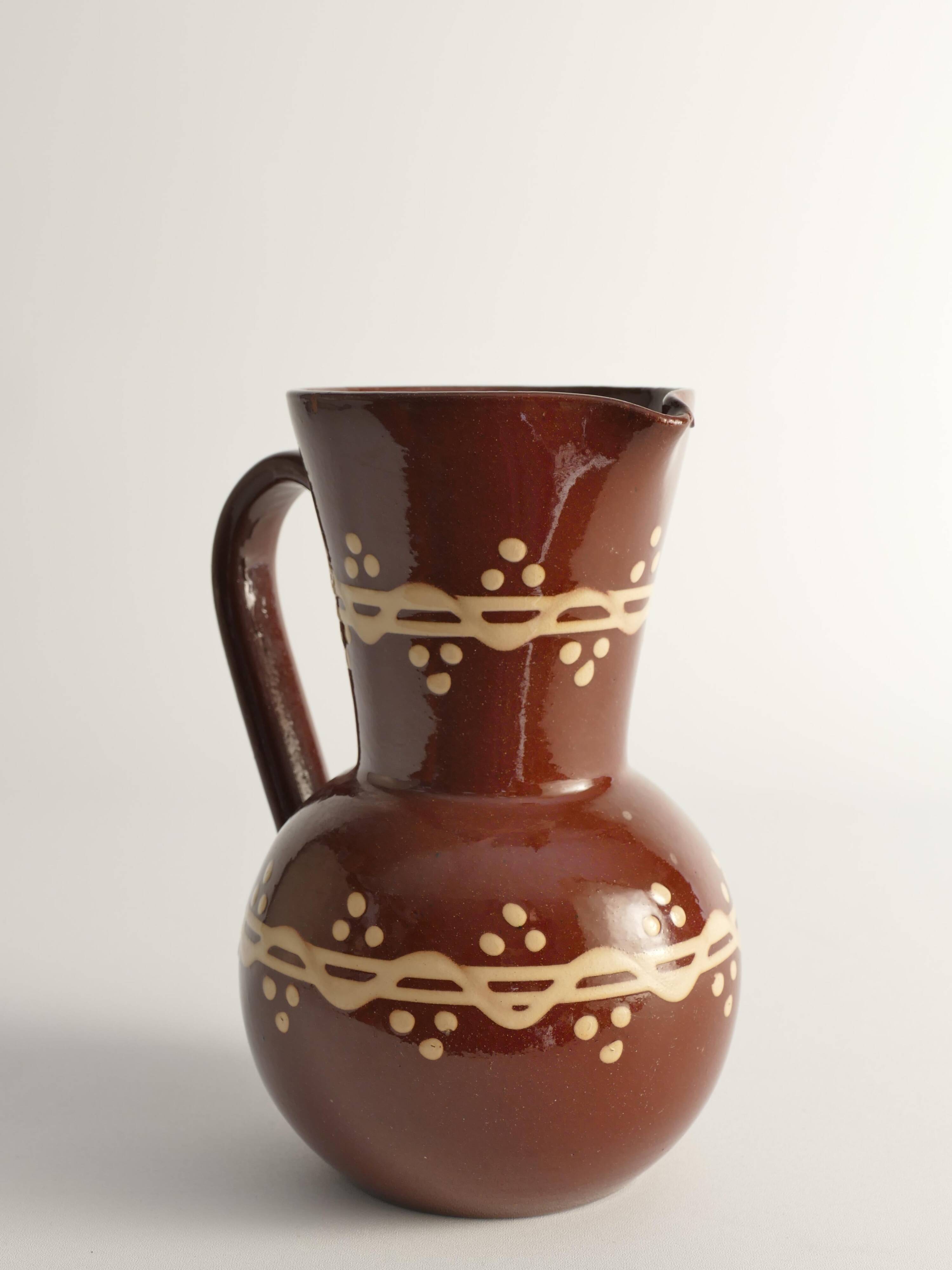 Brown Ceramic Pitcher or Vase by Andersson & Johansson, Höganäs, Sweden, 1920s