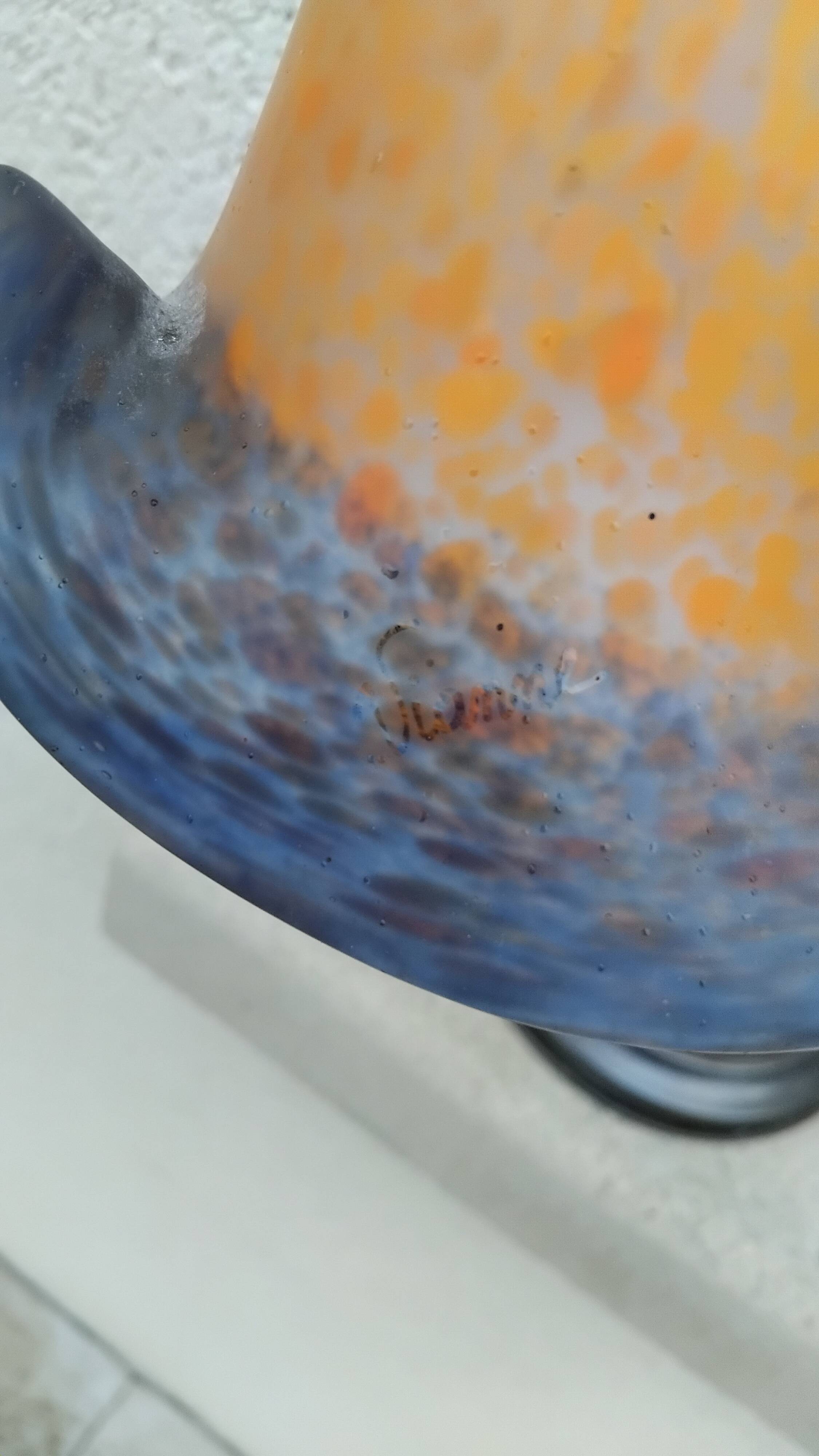 Swan neck lamp tulip shade glass paste vannes antique vintage