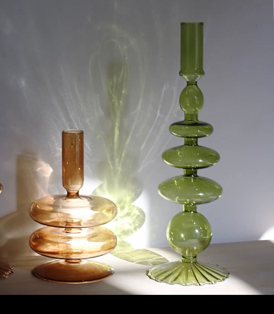 Decorative glass candle holder