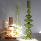 Decorative glass candle holder